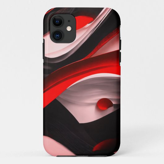 Abstrakte Schwarz & Rot Design Premium Collection Case-Mate iPhone Hülle (Rückseite)