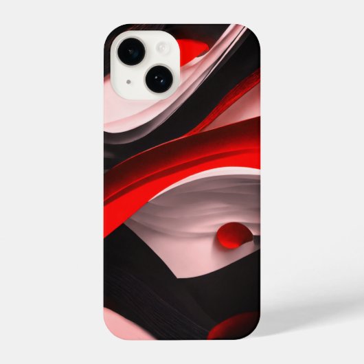 Abstrakte Schwarz & Rot Design Premium Collection iPhone Hülle (Rückseite)