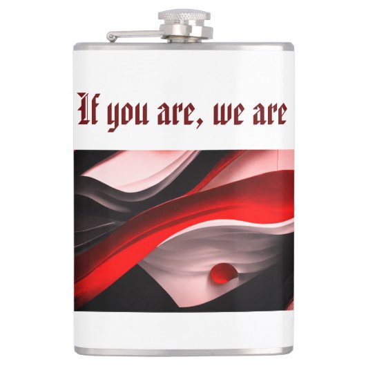 Abstrakte Schwarz-Rot-Kollektion mutig - 8Oz Flachmann (Vorderseite)