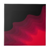 Abstrakte Schwarz-Rot-Wellen Kissen Fliese (Vorderseite)