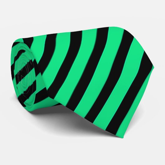 Abstrakte, schwarz und grün gestreifte Muster Krawatte (Gerollt)