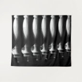 Abstrakte Schwarz-Weiß-Architektur Wandteppich (Vorderseite (Horizontal))