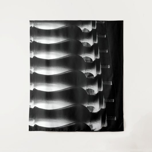 Abstrakte Schwarz-Weiß-Architektur Wandteppich (Vorderseite)