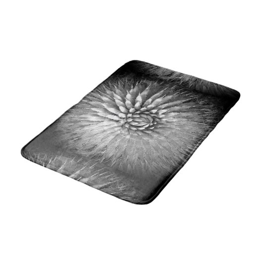 Abstrakte Schwarz-Weiß-Badematte Badematte (Schrägansicht)