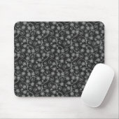 Abstrakte Schwarz-Weiß-Blüten Mousepad (Mit Mouse)