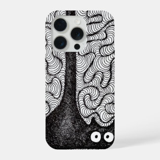 Abstrakte Schwarz-Weiß-Doodle-Kunst iPhone 15 Pro Hülle