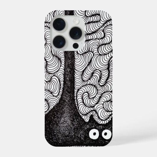 Abstrakte Schwarz-Weiß-Doodle-Kunst iPhone Hülle (Rückseite)