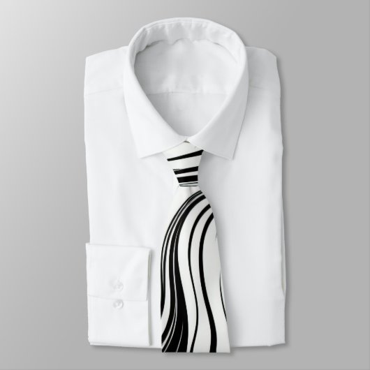 Abstrakte Schwarz-Weiß-Drehfarbe Krawatte (Gebunden)