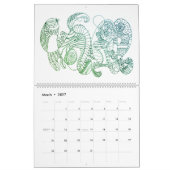 Abstrakte Schwarz-Weiß-Farbe Kalender (Mär 2027)