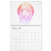Abstrakte Schwarz-Weiß-Farbe Kalender (Feb 2027)