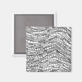 Abstrakte Schwarz-Weiß-Formen-Design Magnet (Vorderseite/Rückseite)