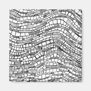 Abstrakte Schwarz-Weiß-Formen-Design Magnet