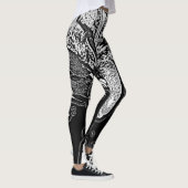 abstrakte Schwarz-Weiß-Formen Leggings (Rechts)