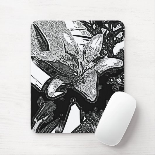 abstrakte Schwarz-Weiß-Formen Mousepad (Mit Mouse)