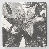 abstrakte Schwarz-Weiß-Formen Steinuntersetzer (Vorderseite)