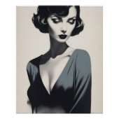 Abstrakte Schwarz-Weiß-Frau Poster (Vorderseite)