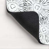 Abstrakte Schwarz-Weiß-Frühlingsblumen Mousepad (Ecke)