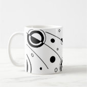 Abstrakte Schwarz-Weiß-Geometrie Kaffeetasse (Links)