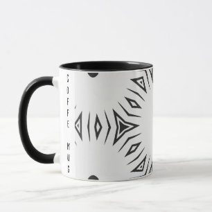 Abstrakte, schwarz-weiß gepunktete Sonne Tasse