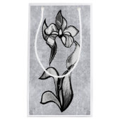 Abstrakte Schwarz-weiß glänzende Blume auf Silberp Kleine Geschenktüte (Vorderseite)
