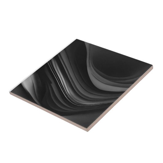 "Abstrakte Schwarz-Weiß-Keramik-Folie" Fliese (Seite)