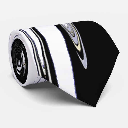 Abstrakte Schwarz-Weiß-Krawatte Krawatte (Gerollt)