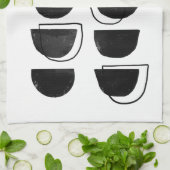 Abstrakte Schwarz-Weiß-Küchenhandtücher Geschirrtuch (Gefaltet)