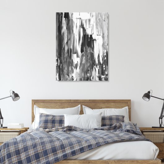 abstrakte Schwarz-Weiß-Kunst Leinwanddruck (Insitu (Schlafzimmer))