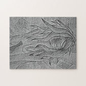 abstrakte Schwarz-Weiß-Kunst mit Damenretro Puzzle (Horizontal)