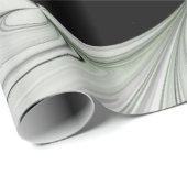 Abstrakte Schwarz-Weiß-Kunst mit grüner Fraktal-Ku Geschenkpapier (Rolleneckpunkt)