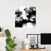 Abstrakte Schwarz-Weiß-Kunst Poster (Heimbüro)