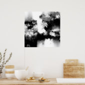 Abstrakte Schwarz-Weiß-Kunst Poster (Küche)