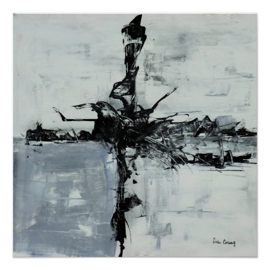 Abstrakte Schwarz-Weiß-Kunstwerke Poster (Vorderseite)