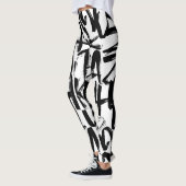 Abstrakte Schwarz-Weiß-Leggings Leggings (Links)