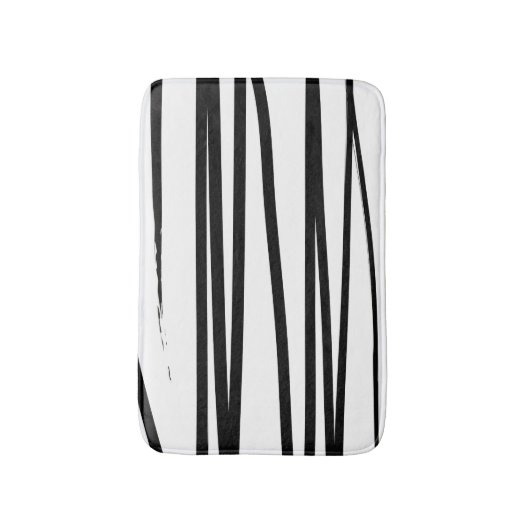 Abstrakte Schwarz-Weiß-Leinen Badematte (Vorderseite Vertikal)