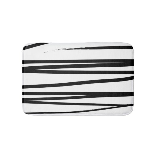Abstrakte Schwarz-Weiß-Leinen Badematte (Vorderseite)