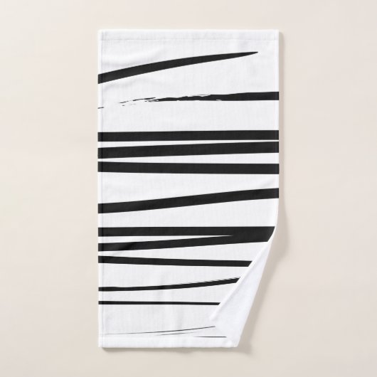 Abstrakte Schwarz-Weiß-Leinen Badhandtuch Set (Handtuch)