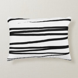 Abstrakte Schwarz-Weiß-Leinen Dekokissen