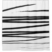 Abstrakte Schwarz-Weiß-Leinen Duschvorhang (Vorderseite)