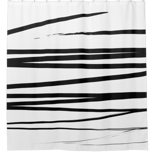 Abstrakte Schwarz-Weiß-Leinen Duschvorhang (Vorderseite)