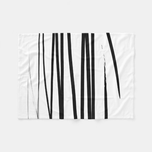 Abstrakte Schwarz-Weiß-Leinen Fleecedecke (Vorderseite (Horizontal))