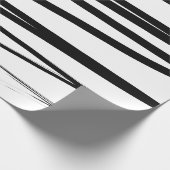Abstrakte Schwarz-Weiß-Leinen Geschenkpapier (Ecke)