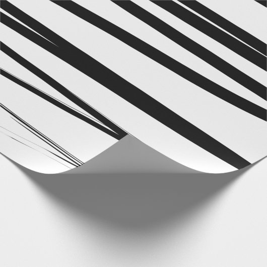 Abstrakte Schwarz-Weiß-Leinen Geschenkpapier (Ecke)