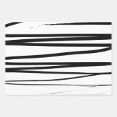 Abstrakte Schwarz-Weiß-Leinen Geschenkpapier Set (Vorderseite 2)