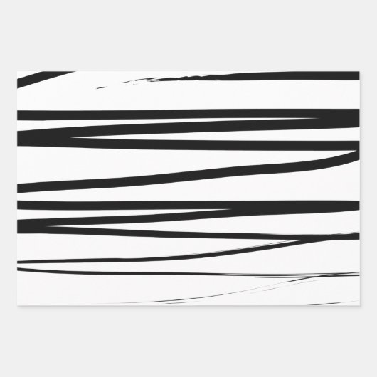 Abstrakte Schwarz-Weiß-Leinen Geschenkpapier Set (Vorderseite 2)