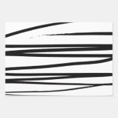 Abstrakte Schwarz-Weiß-Leinen Geschenkpapier Set (Vorderseite)