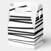 Abstrakte Schwarz-Weiß-Leinen Geschenkschachtel (Geöffnet)