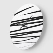 Abstrakte Schwarz-Weiß-Leinen Große Wanduhr (Winkel)
