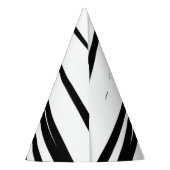 Abstrakte Schwarz-Weiß-Leinen Partyhütchen (Rückseite)