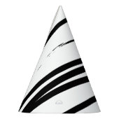 Abstrakte Schwarz-Weiß-Leinen Partyhütchen (Links)